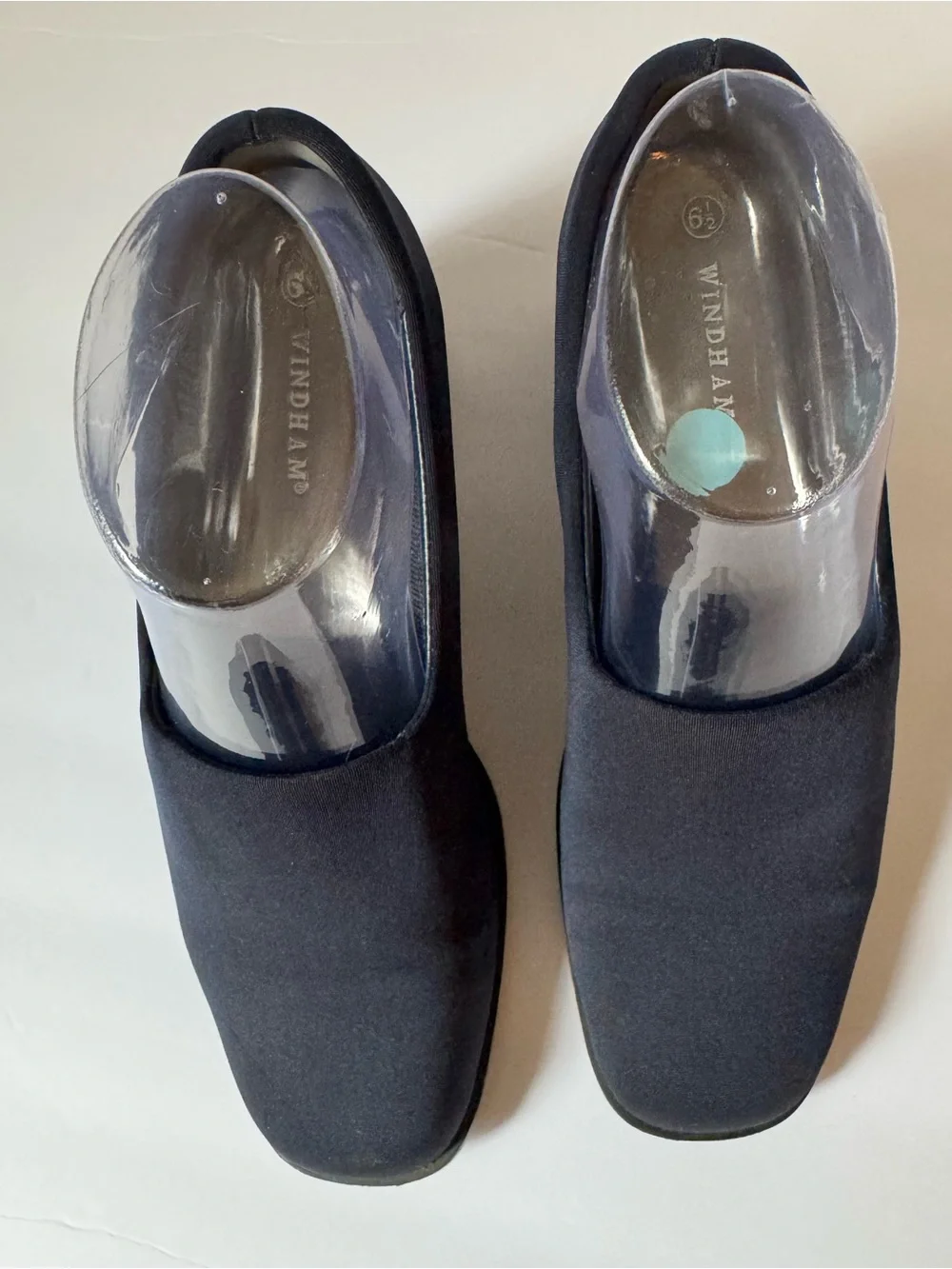 Windham Women’s Size 6.5 Navy Blue Fabric Pumps Slip On Low Block Heel Shoe